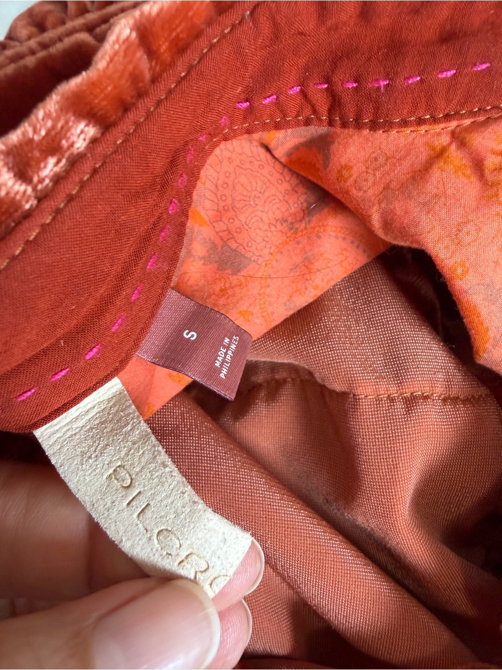 Pilcro by Anthropologie  Rust Velvet Button-Front Shirt - Women's Size Small - Picture 8 of 15